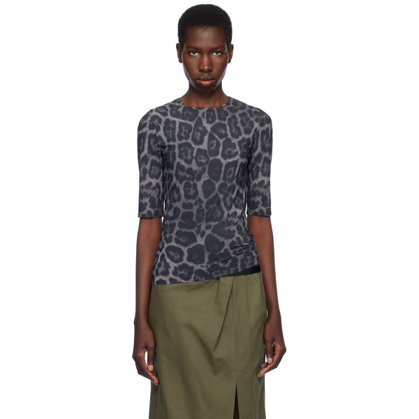  Stella Mccartney Gray Leopard Print T-shirt 