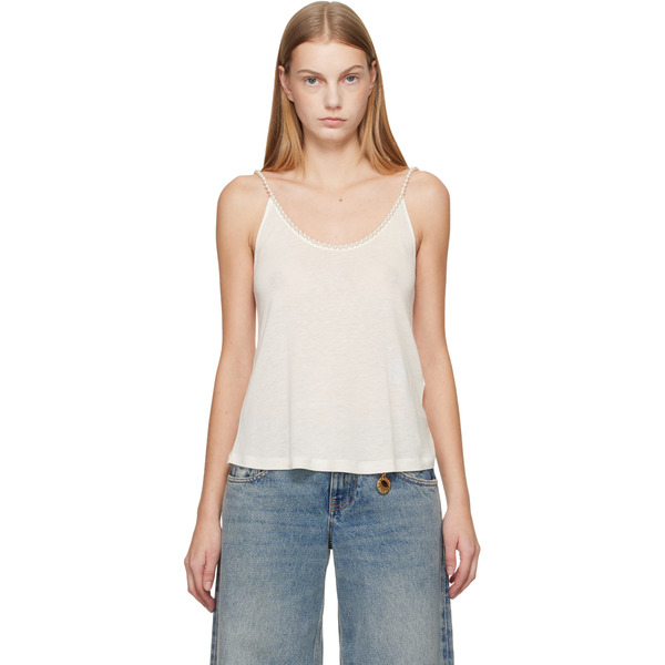  Stella Mccartney White Pearl Embroidery Top 