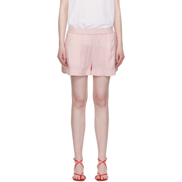  Stella Mccartney White & Red Striped Elasticated Shorts 