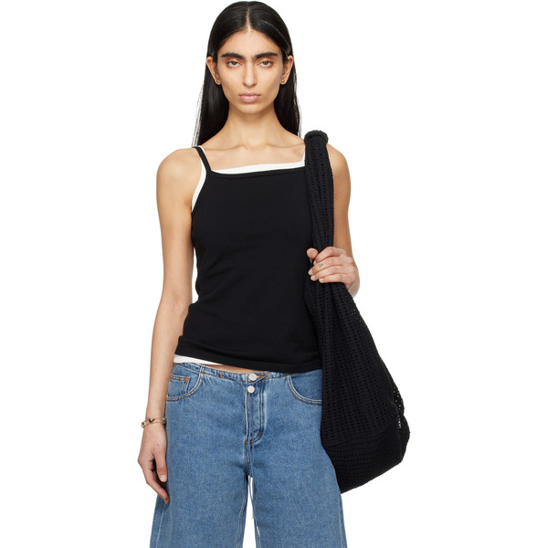  Still Here Black Square Tank Top 