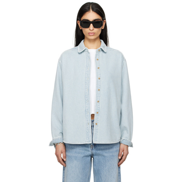  Still Here Blue Western Denim Shirt 