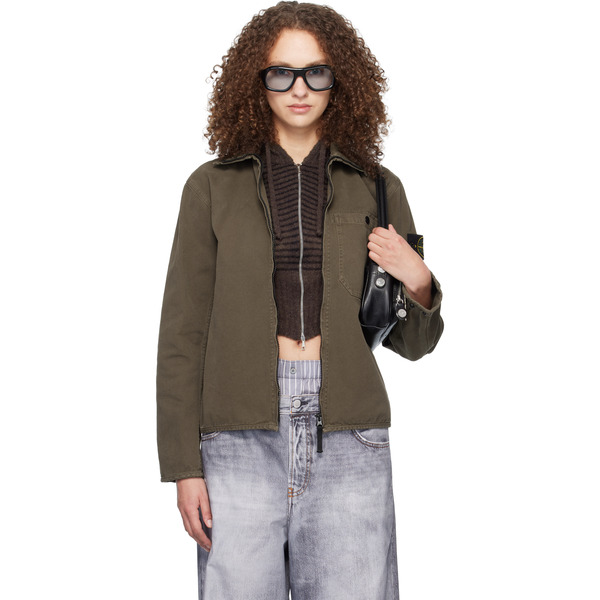  Stone Island Brown 1200014 Organic Panama Cotton Old Effect Jacket 