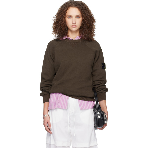  Stone Island Brown 5100013 Raw Hand Organic Cotton Sweater 
