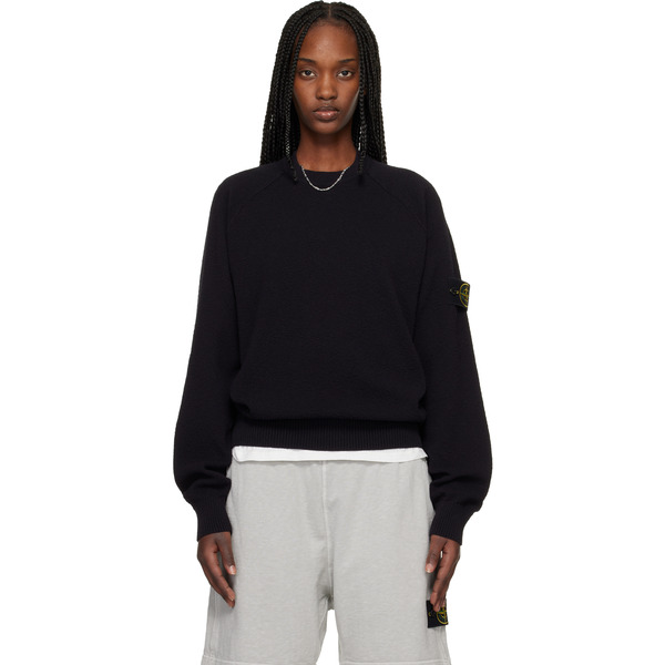  Stone Island Navy 5100020 Light Raw Hand Organic Cotton Sweater 
