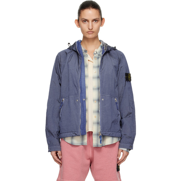  Stone Island Navy 4100119 Nylon Metal Econyl Watro-tc Jacket 