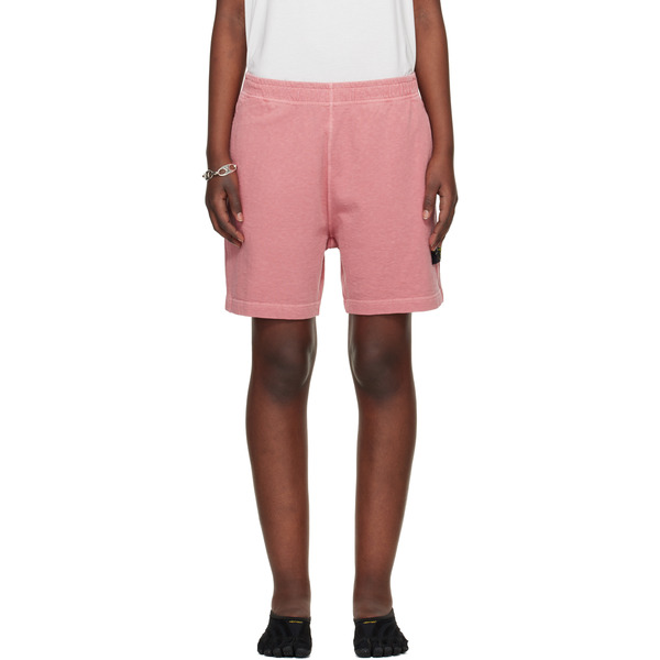  Stone Island Pink 6200014 Malfilé Fleece Old Effect Shorts 