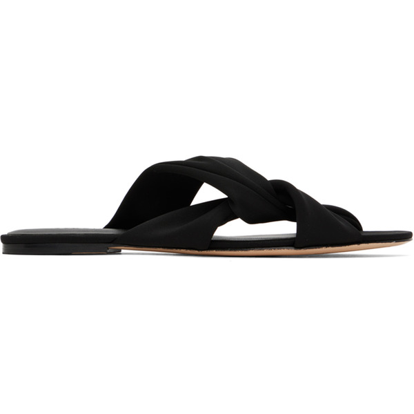  Studio Amelia Black Loop Flat Sandals 