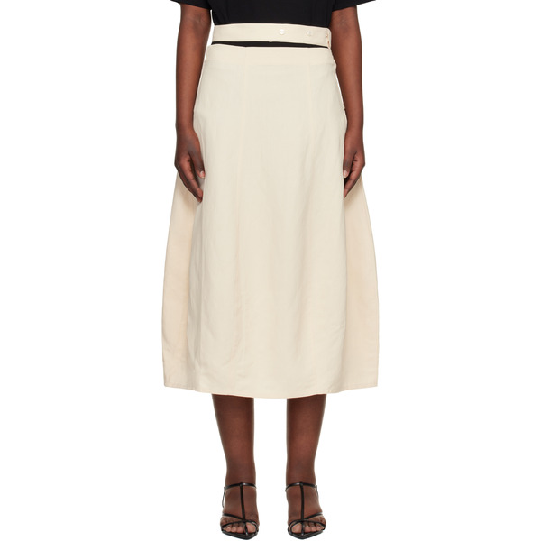  Studio Nicholson Beige Orcha Midi Skirt 