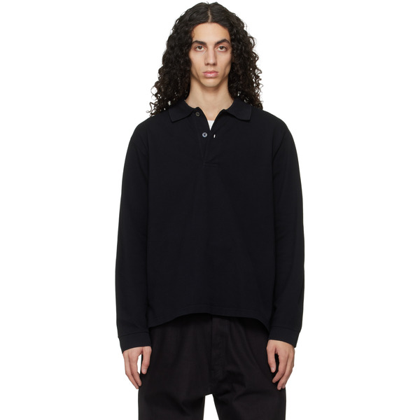  Studio Nicholson Black Ozero Jersey Polo 