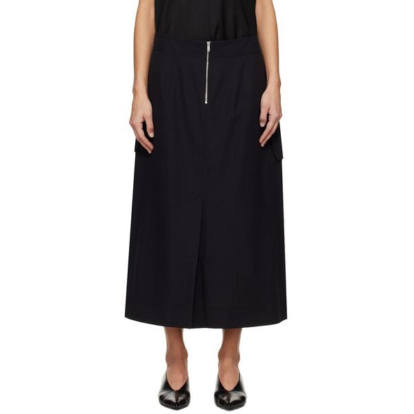  Studio Nicholson Black Tyrell Midi Skirt 