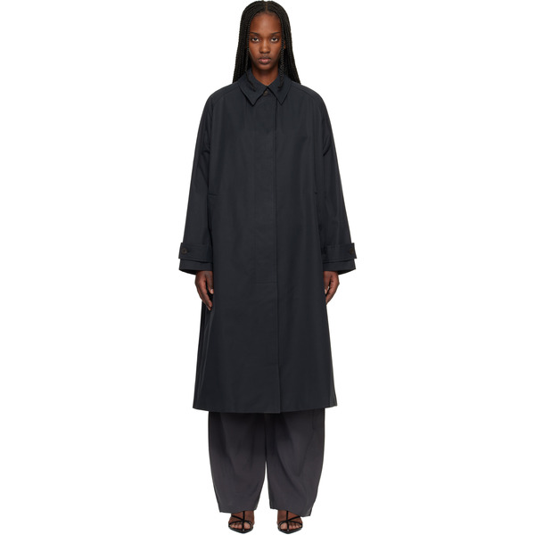  Studio Nicholson Navy Holin Technical Cotton Trench Coat 