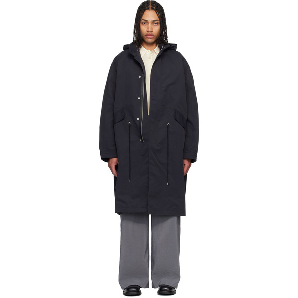  Studio Nicholson Navy Lotus Coat 