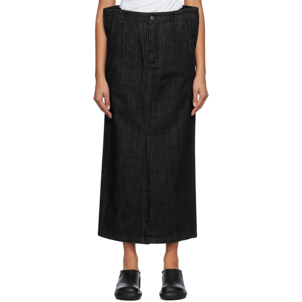  Subtle Le Nguyen Black Flat Denim Maxi Skirt 