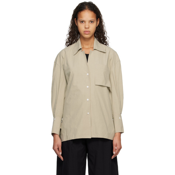  Subtle Le Nguyen Green Crinkled Shirt 
