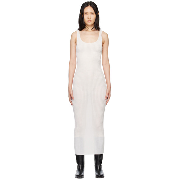  Subtle Le Nguyen White Plissé Tank Maxi Dress 