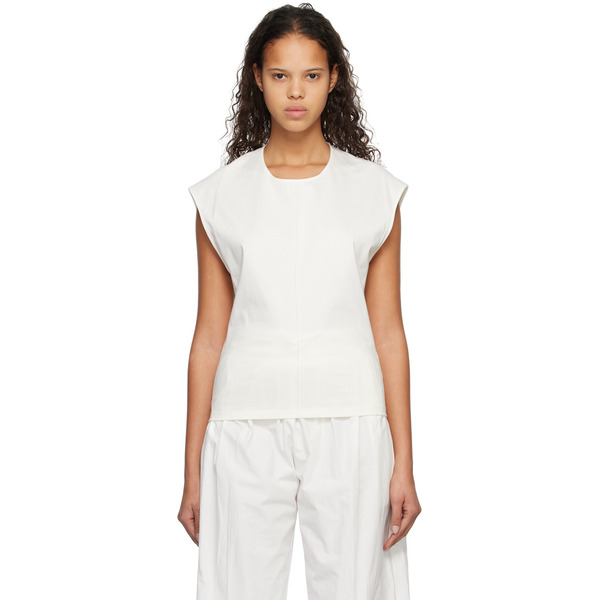  Subtle Le Nguyen White Scoop Neck Tank Top 