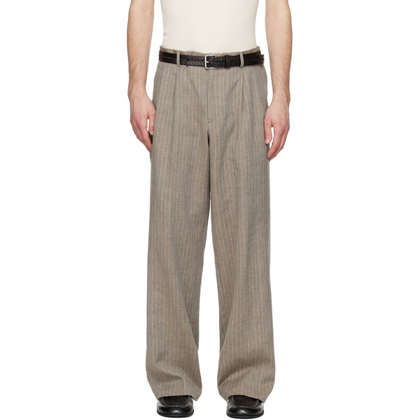  Sunflower Brown Wide Pleated Trousers 