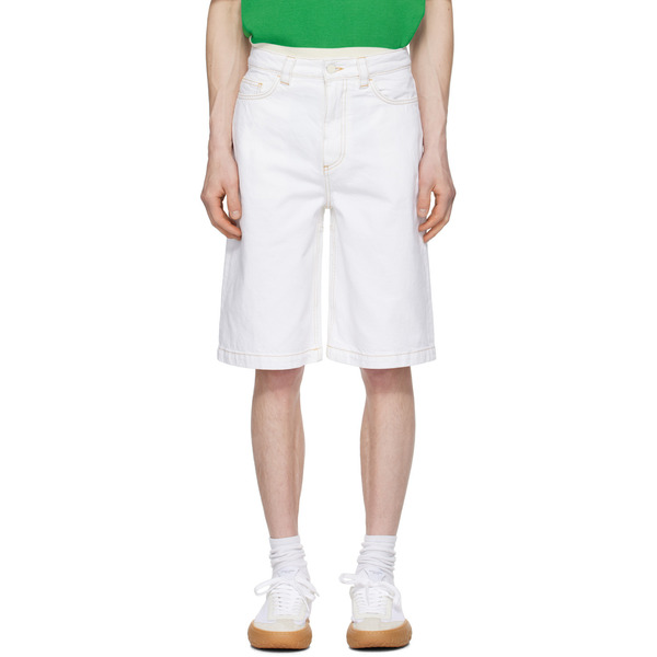  Sunnei White Classic Denim Shorts 