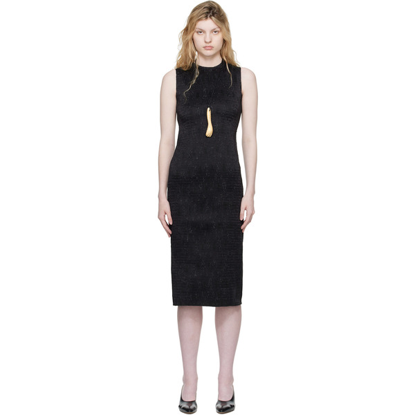  Super Yaya Black Open Back Midi Dress 