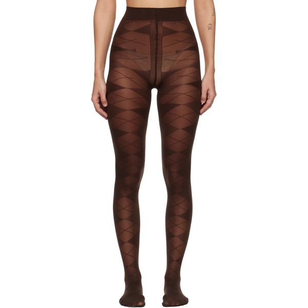  Swedish Stockings Brown Rebecka Argyle Tights 