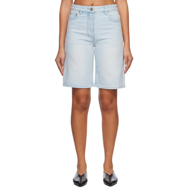  System Blue Faded Denim Shorts 