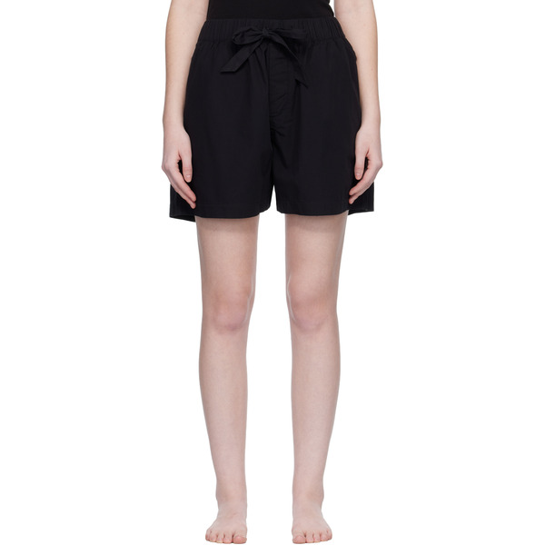  Tekla Black Poplin Pyjama Shorts 