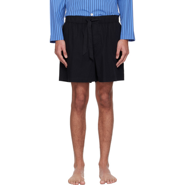  Tekla Black Poplin Pyjama Shorts 