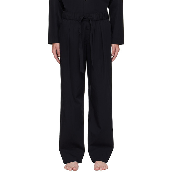  Tekla Black Striped Poplin Pyjama Pants 