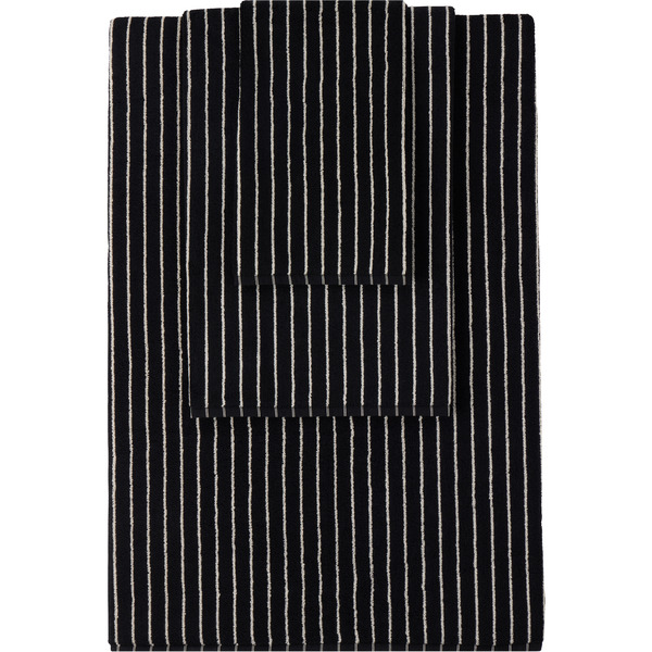  Tekla Black Striped Towel Set, 3 Pcs 