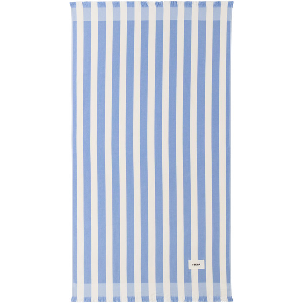  Tekla Blue & Off-white Striped Beach Towel 