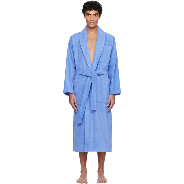  Tekla Blue Terry Classic Bathrobe 