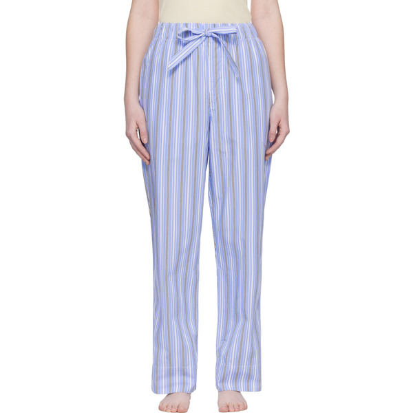  Tekla Blue & White Poplin Pyjama Pants 