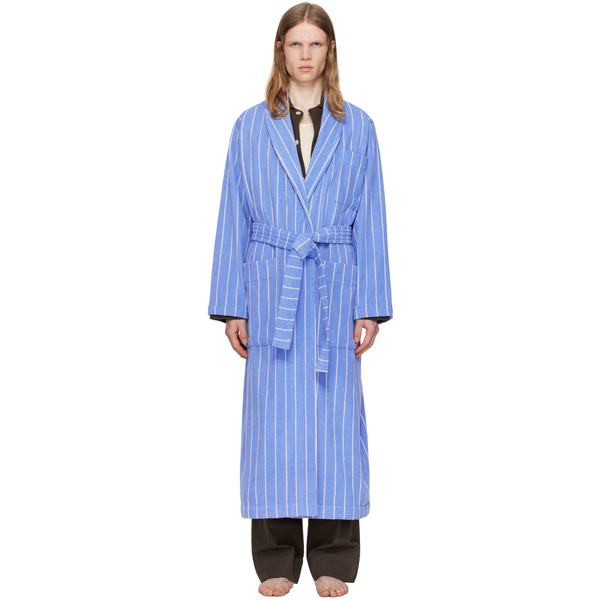  Tekla Navy Terry Classic Bathrobe 