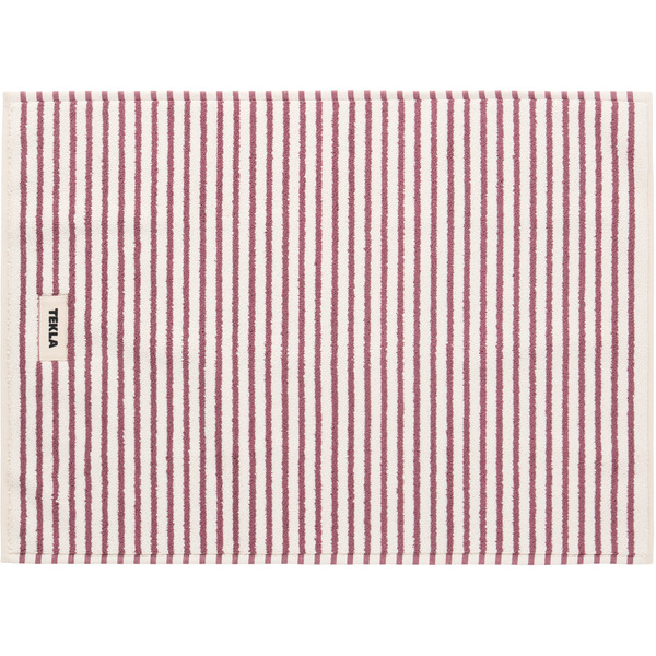  Tekla Off-white & Red Terry Bath Mat 