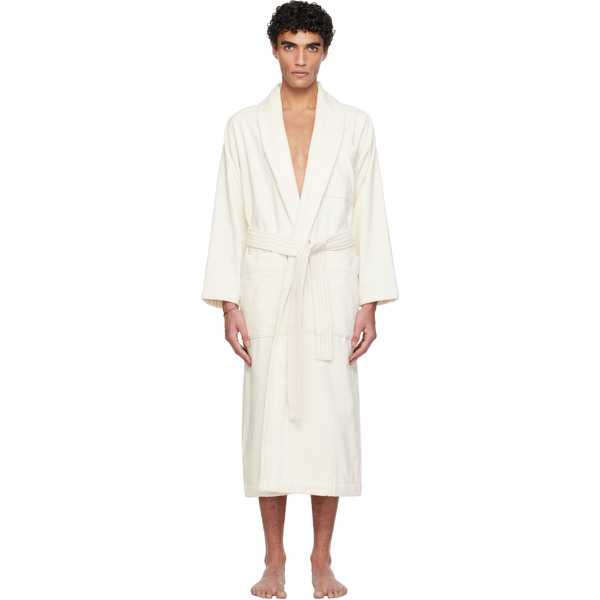  Tekla Off White Terry Classic Bathrobe 