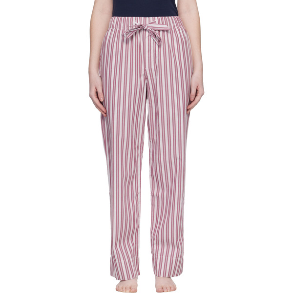  Tekla Pink & Off-white Poplin Pyjama Pants 