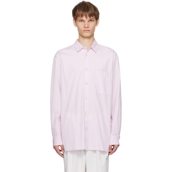  Tekla Pink Poplin Long Sleeve Pyjama Shirt 