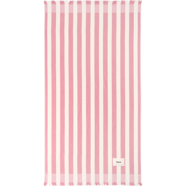 Tekla Pink & White Striped Beach Towel 