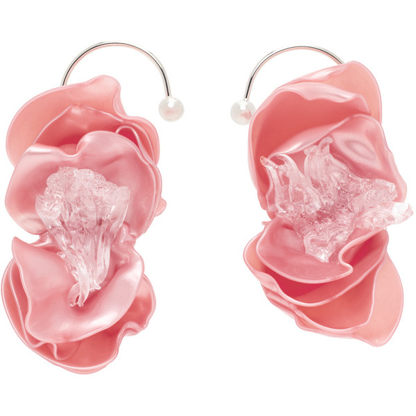  Tetier Bijoux Ssense Exclusive Pink Flower Ear Cuffs 