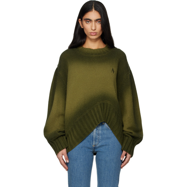  The Attico Green Sprayed Wool Cashmere Sweater 