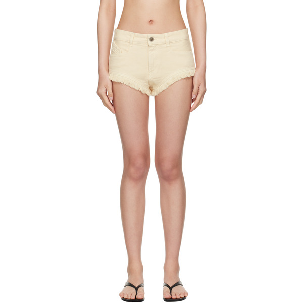  The Attico Off-white Fringed Denim Shorts 