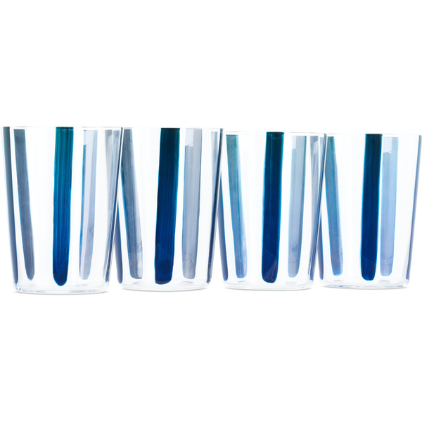 The Conran Shop Navy Nova Stripe Tumbler Set, 4 Pcs 