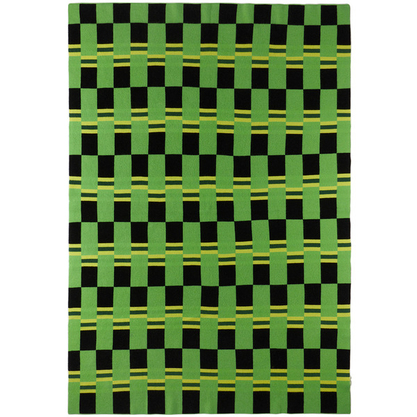  The Elder Statesman Green & Black Stretch Checker Blanket 