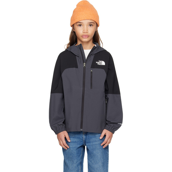  The North Face Kids Big Kids Black & Gray Hike Packable Shell Jacket 