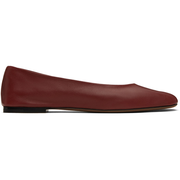  The Row Burgundy Square Ballerina Flats 