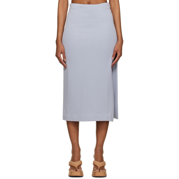 Third Form Blue Mode Split Side Midi Skirt 