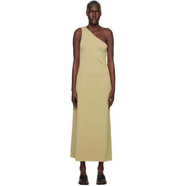  Third Form Khaki Form One Shoulder Midi Dress 