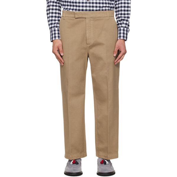  Thom Browne Beige Cotton Twill Utility Trousers 