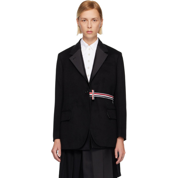  Thom Browne Black Cashmere Wool 2-in-1 Sport Blazer 