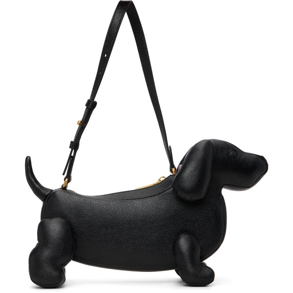  Thom Browne Black Pebble Grain Baby Hector Shoulder Bag 